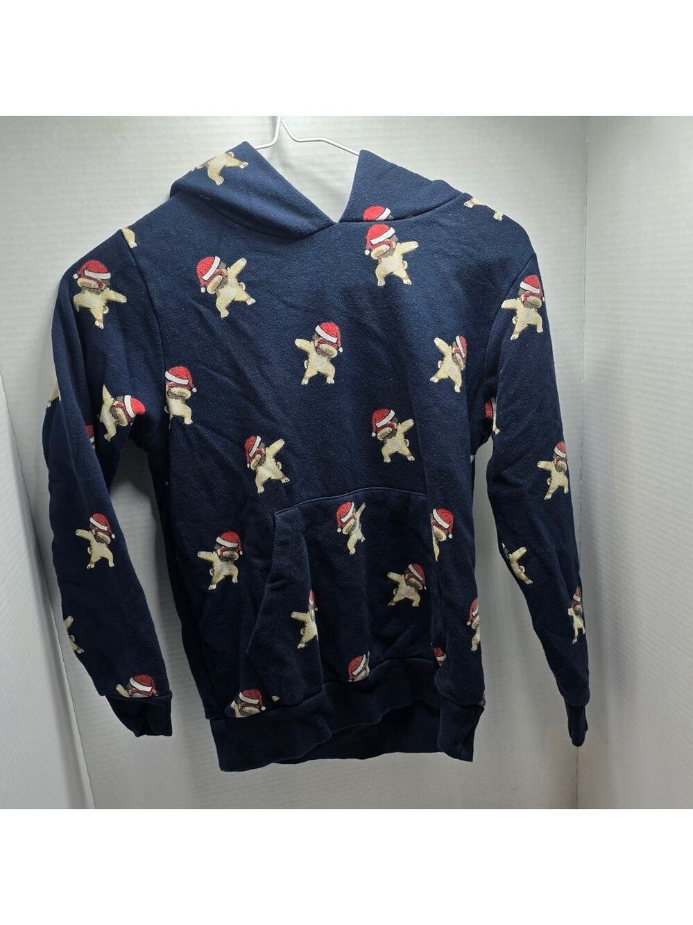 Cactus Navy Blue Hoodie with Dog Design